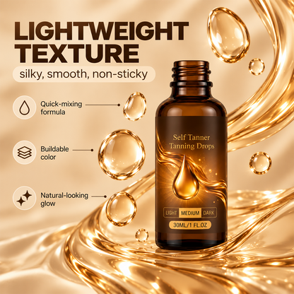 Sun‐Free Self‐Tanning Drops ☀️Get Natural Bronze Tan Without UV Exposure