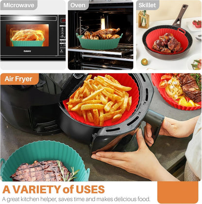 🔥 6-Piece Silicone Air Fryer Baking Tray Set – Non-Stick, Reusable & Easy to Clean