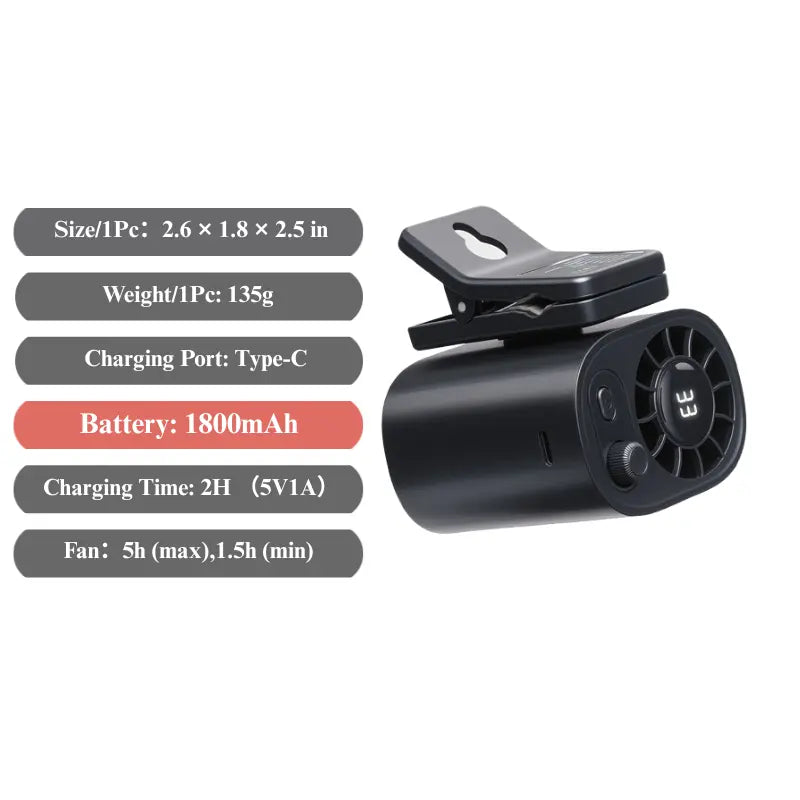Semiconductor Clip-On Fan - Portable Car & Desk Cooler
