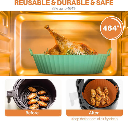 🔥 6-Piece Silicone Air Fryer Baking Tray Set – Non-Stick, Reusable & Easy to Clean