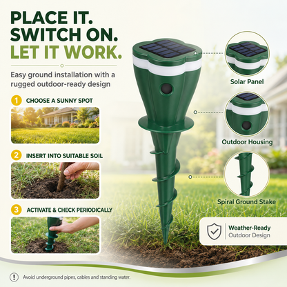 ☘️Outdoors Solar Powered Waterproof Screw Mole Repellent🌸