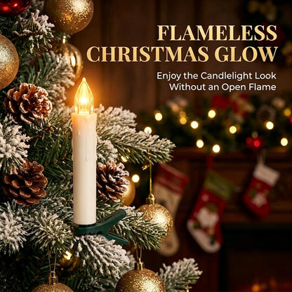 💡LED Flameless Candle Clip Lights with Remote, 10 Pack Battery-Operated Dimmable Lights with Timer🔥