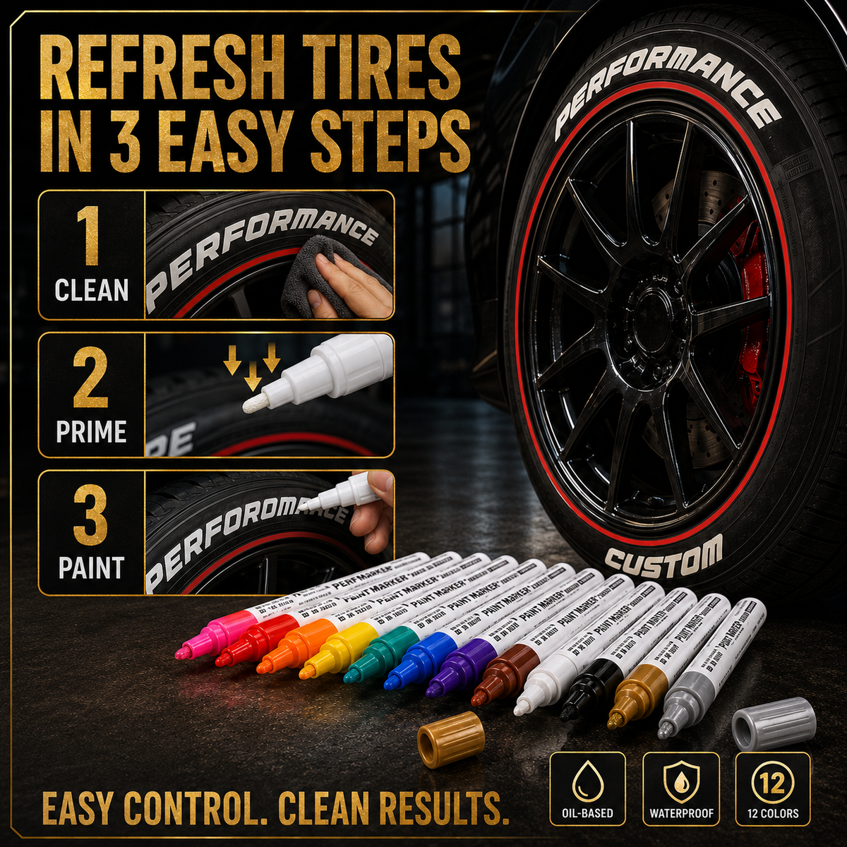 🔥⏰Oil-Based Waterproof Tire Marker Pen