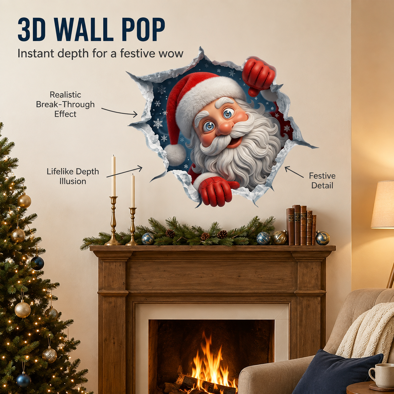 🎄Christmas 3D Holiday Wall Stickers | Christmas & Halloween Decor