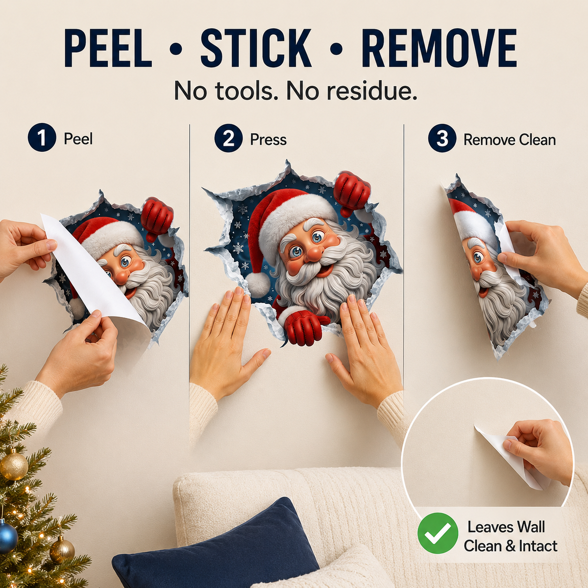 🎄Christmas 3D Holiday Wall Stickers | Christmas & Halloween Decor