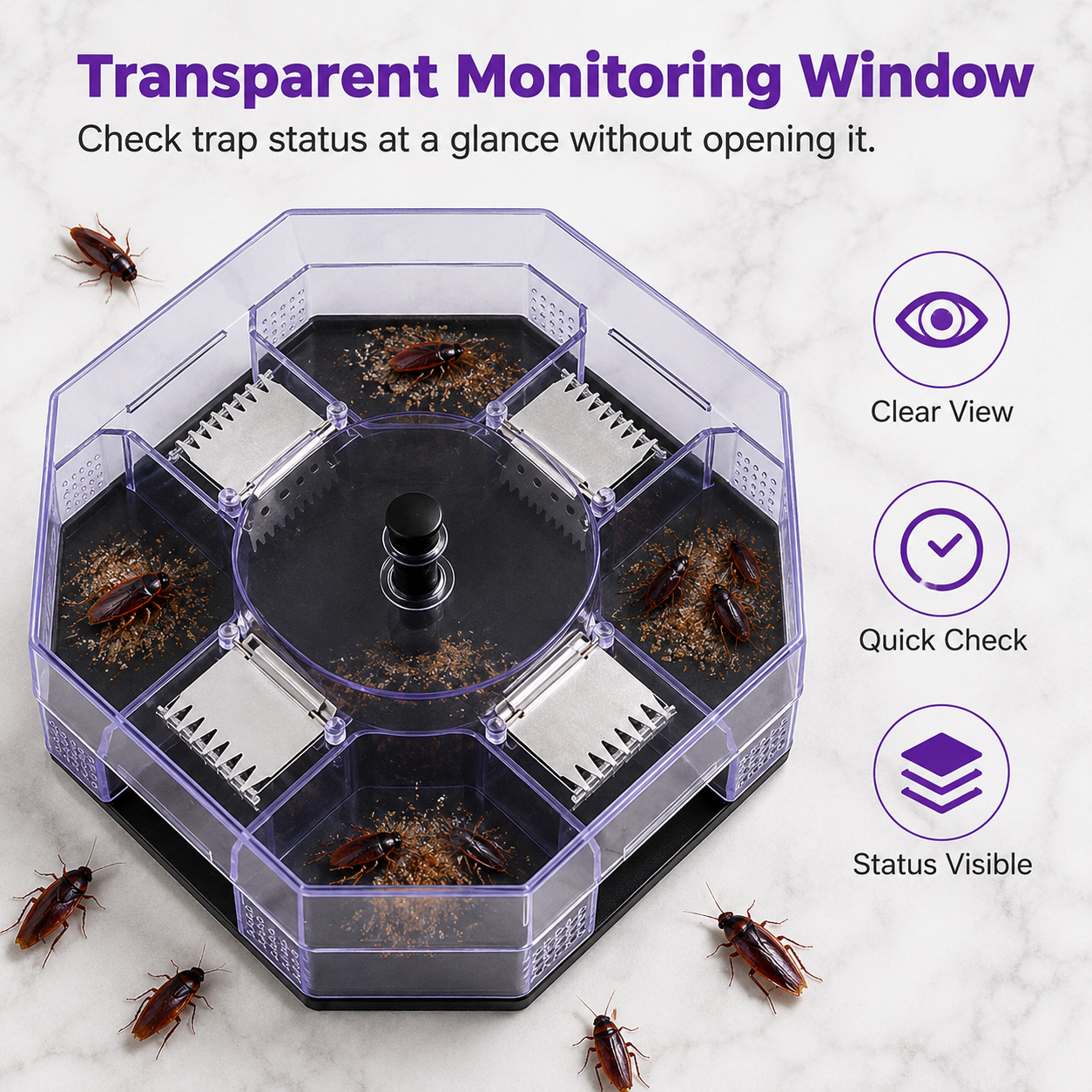 Reusable Roach Trap with One-Way Entry Doors