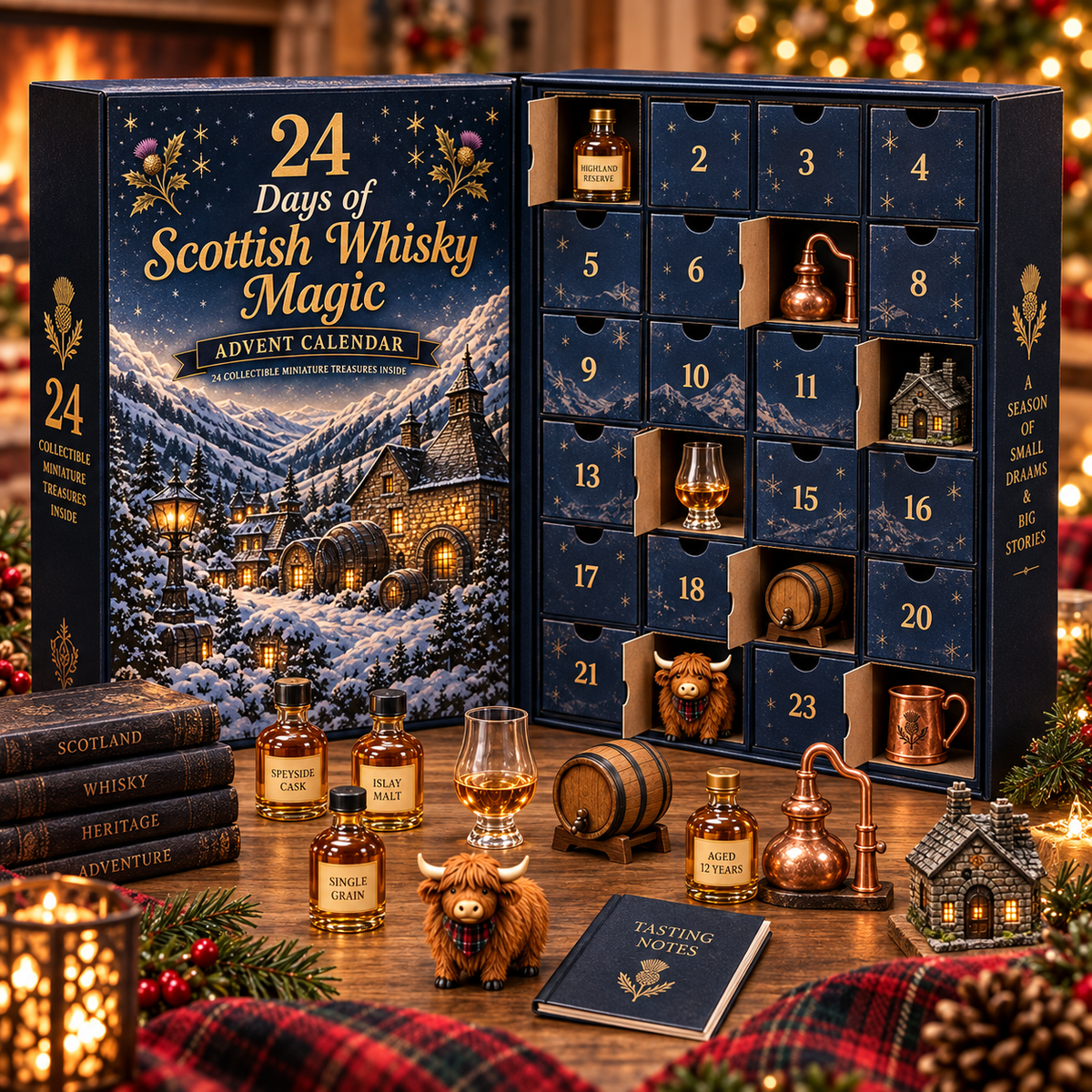 🥃 2026 Scottish Whisky Magic Countdown Calendar – 24-Day Festive Blind Box with Collectible Figures