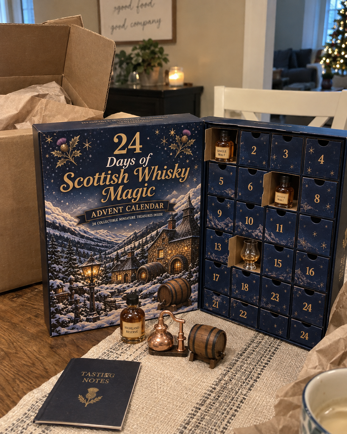 🥃 2026 Scottish Whisky Magic Countdown Calendar – 24-Day Festive Blind Box with Collectible Figures