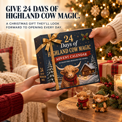 🐮📆 24-Day Highland Cow Advent Calendar – 24 Mini Collectible Surprises