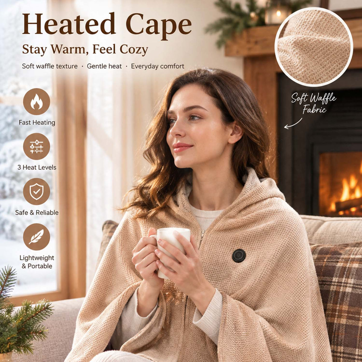 🔥 CozyHeat Wearable Heated Blanket – 3 Heat Levels for Winter Comfort
