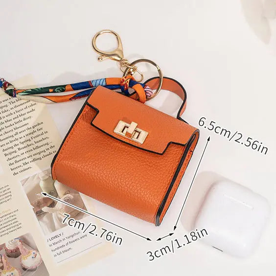 👛Mini Square Bag Pendant Keychain - High Quality Leather with Colorful Strap
