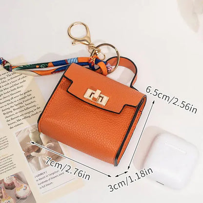 👛Mini Square Bag Pendant Keychain - High Quality Leather with Colorful Strap