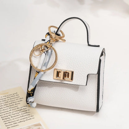 👛Mini Square Bag Pendant Keychain - High Quality Leather with Colorful Strap