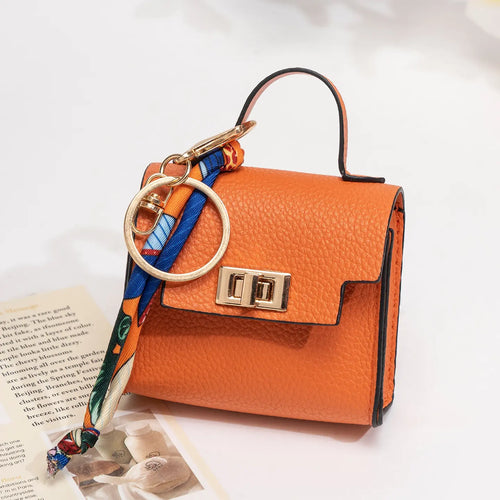 👛Mini Square Bag Pendant Keychain - High Quality Leather with Colorful Strap