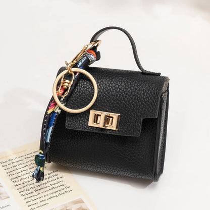 👛Mini Square Bag Pendant Keychain - High Quality Leather with Colorful Strap