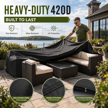 🛋️ All-Weather Waterproof Patio Sofa Cover