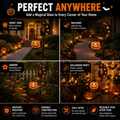 🎃 Halloween Early Bird Sale | Pumpkin Moon Garden Stake Light