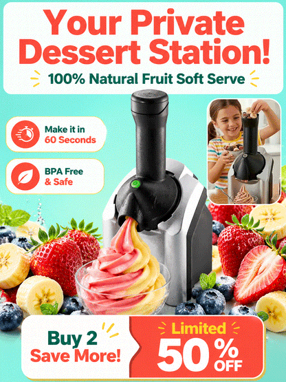 🍦100% Pure Fruit Ice Cream Maker - 60s Auto Dessert Machine