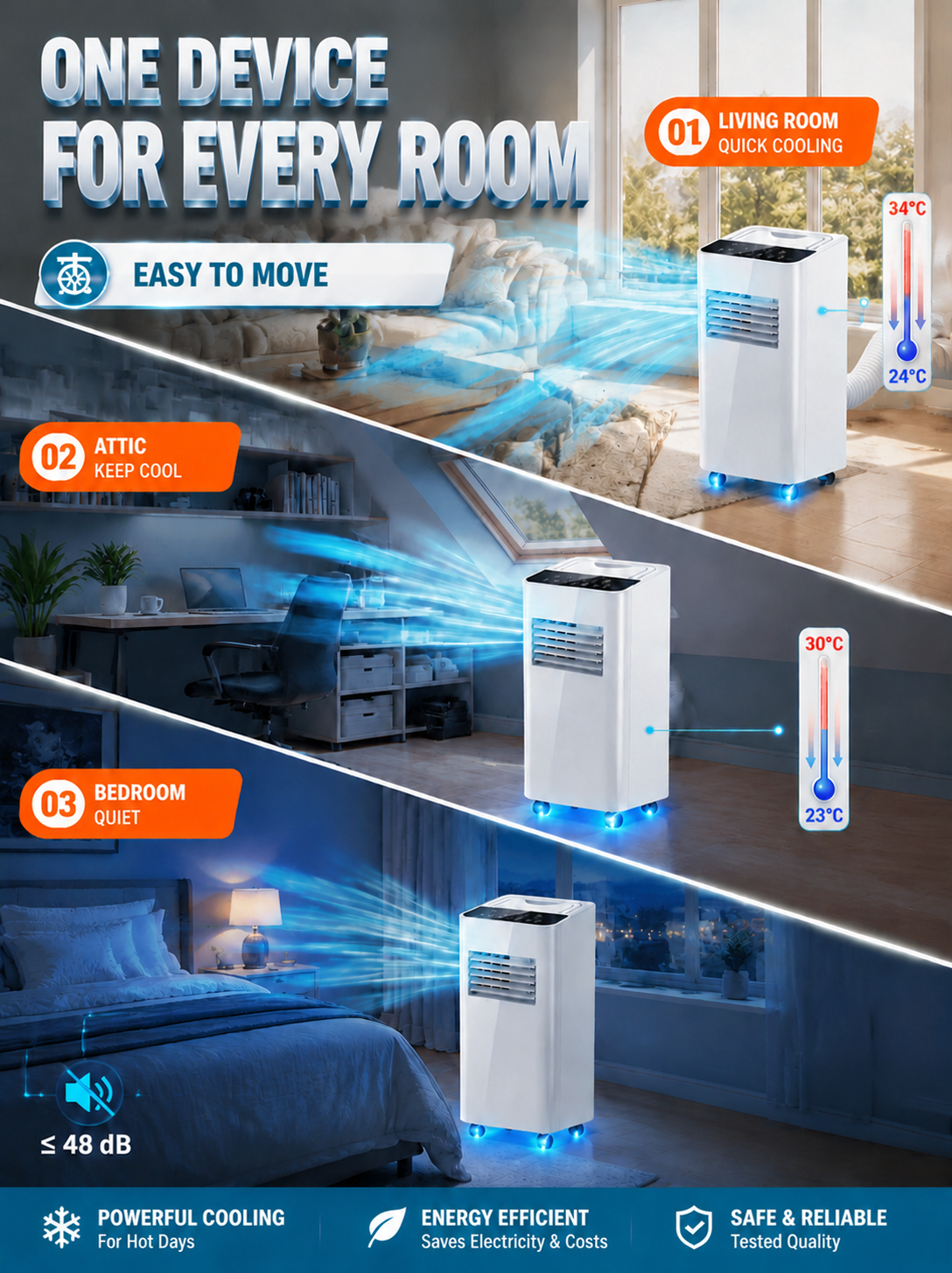 [Cools 16°C in 10s] 3-in-1 Portable Air Conditioner | No Drilling Required❄️