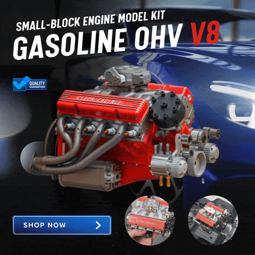 🔥 Gasoline OHV V8 small displacement engine model ornament