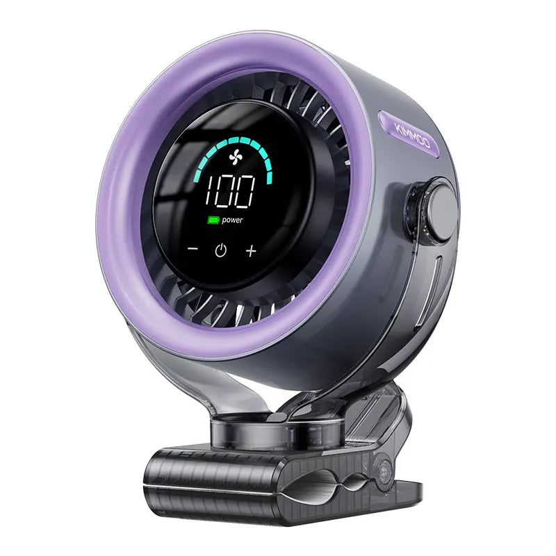 🌬️4000mAh Rechargeable Clip Fan｜100-Speed Touch Screen 360° Swivel Quiet USB Fan