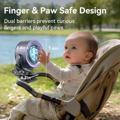 🌬️4000mAh Rechargeable Clip Fan｜100-Speed Touch Screen 360° Swivel Quiet USB Fan