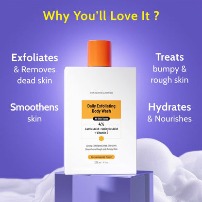 🍋 Exfoliating Body Wash with Lactic Acid