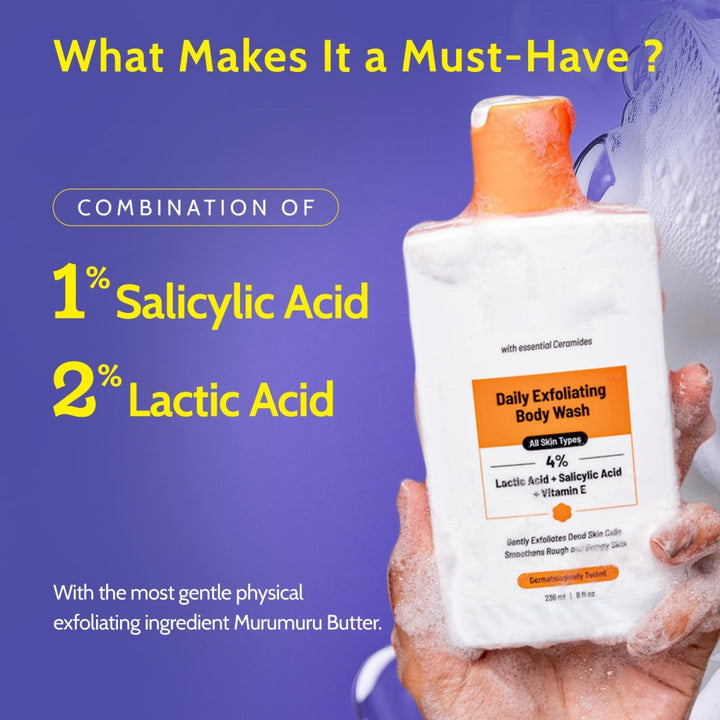 🍋 Exfoliating Body Wash with Lactic Acid