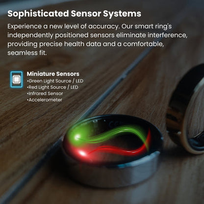 Glucose & SpO2 Smart Ring - Sleep & HRV Tracker