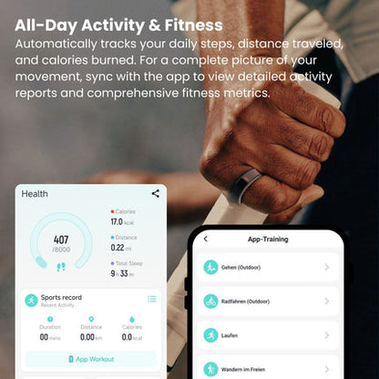 Glucose & SpO2 Smart Ring - Sleep & HRV Tracker
