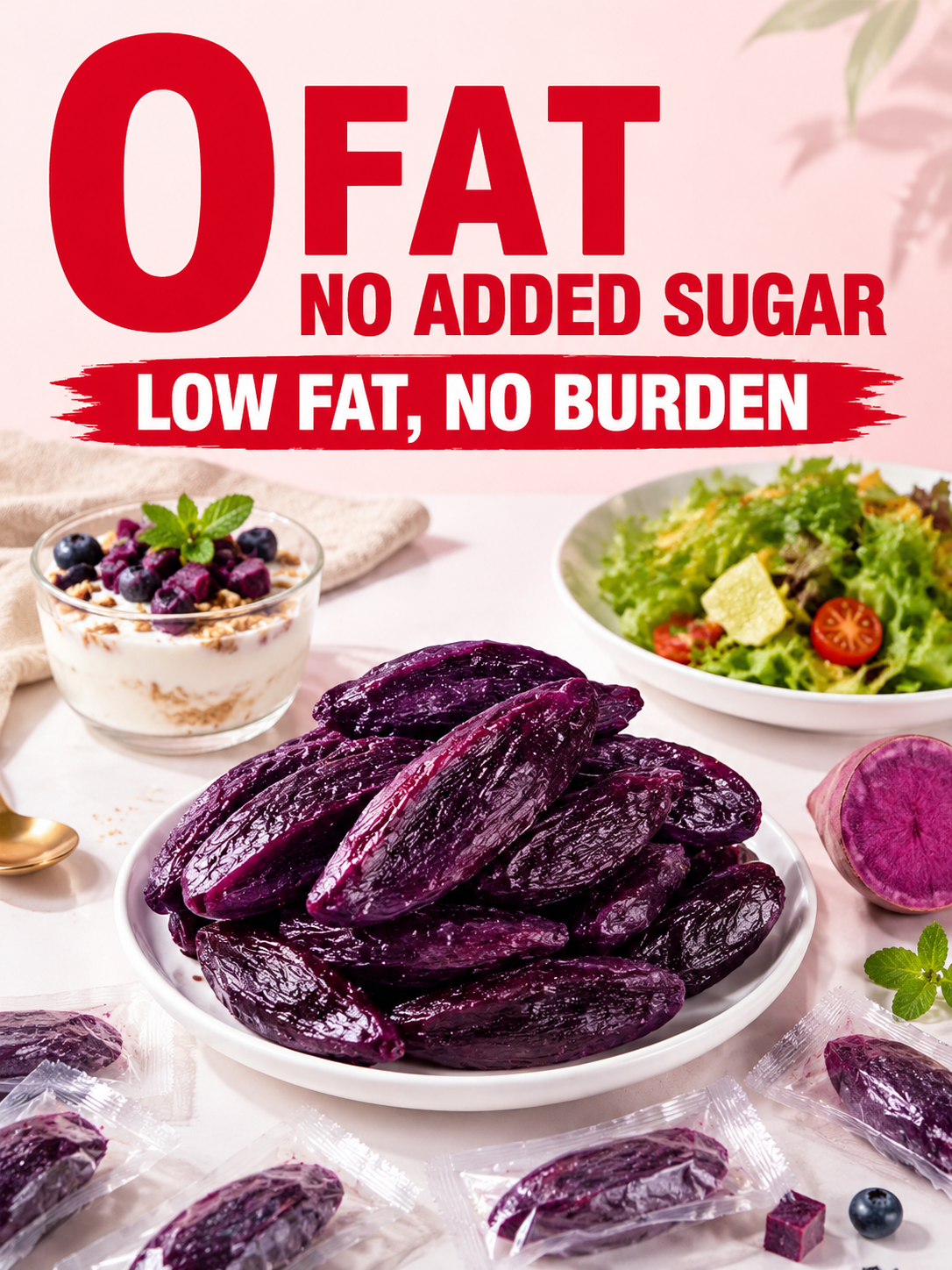 Healthy Low Fat Puprle Sweet Potato Snack