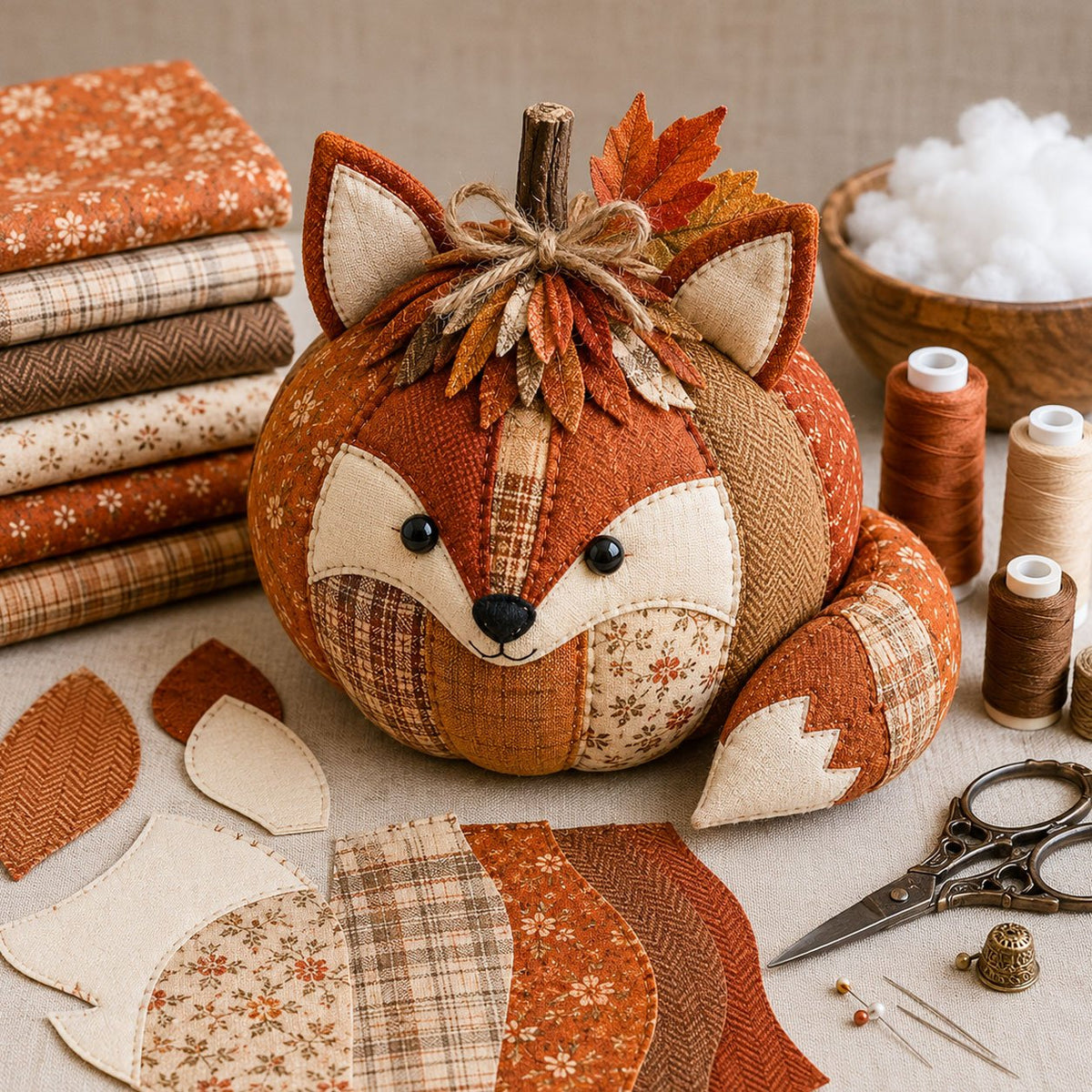 🍂 DIY Animal Pumpkin Sewing Kit