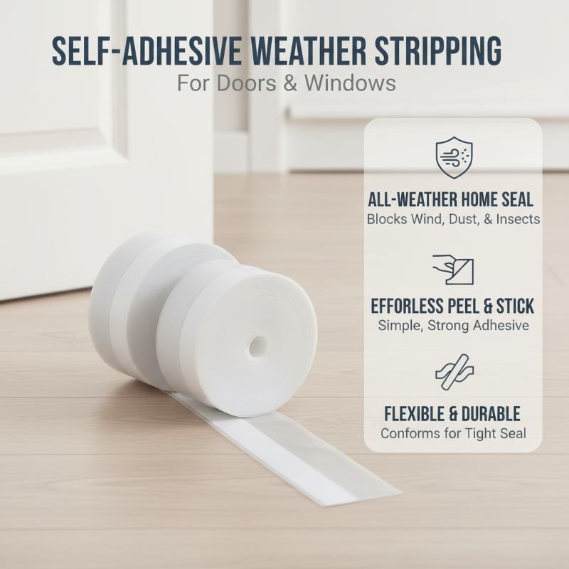 🌡️ Self-Adhesive Weather Stripping – Block Drafts, Seal Gaps &amp; Improve Home Comfort 🏠