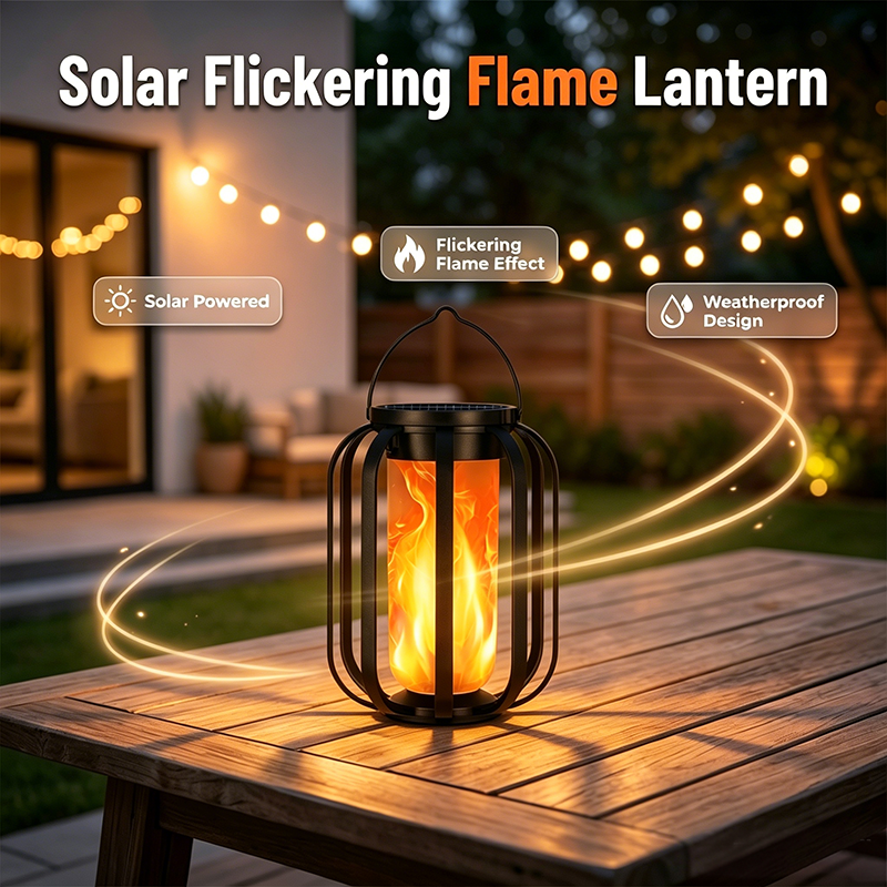 Solar-Powered Flashing LED Light – Warm Outdoor Ambiance Without an Open Flame☀️💡