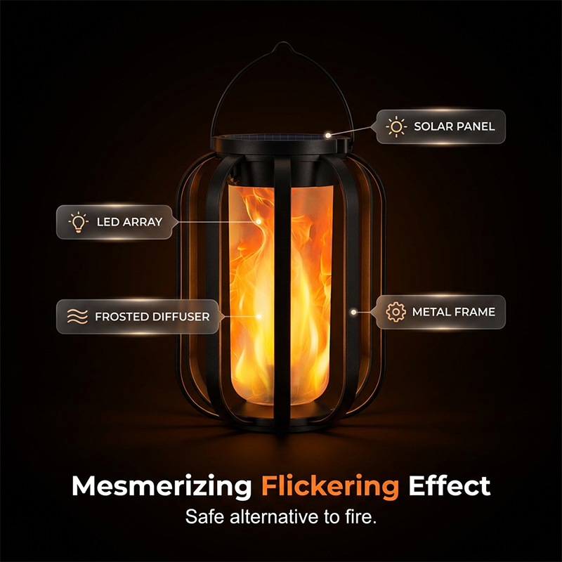 Solar-Powered Flashing LED Light – Warm Outdoor Ambiance Without an Open Flame☀️💡