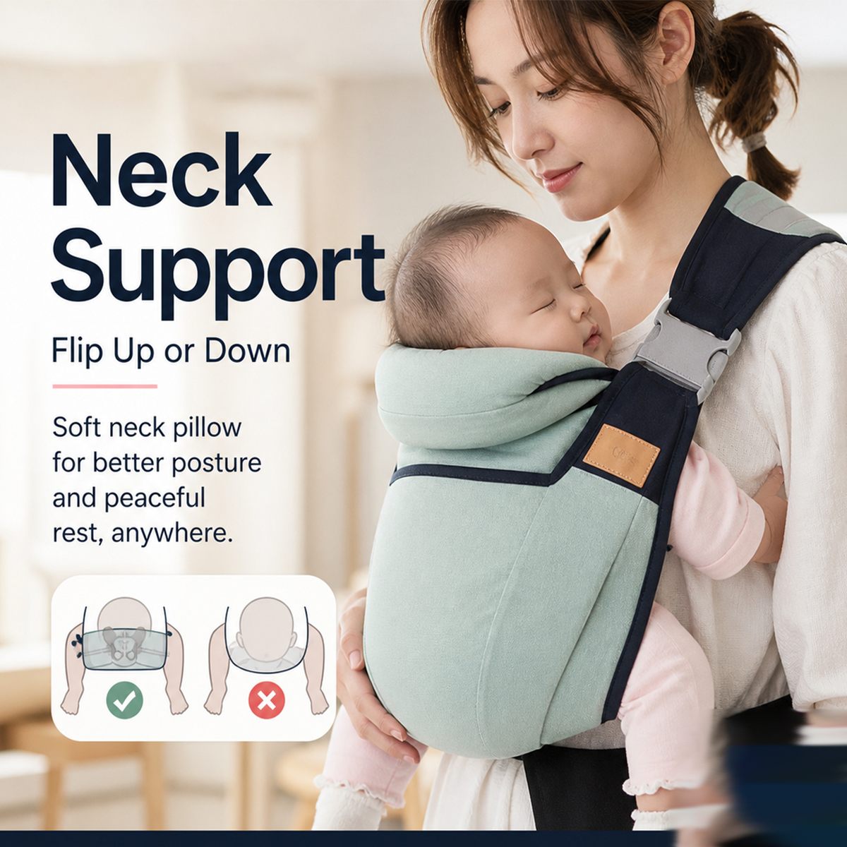 👶 4-in-1 Breathable Baby Carrier – 0–36M | Front & Back Carry | Hands-Free Comfort ✨