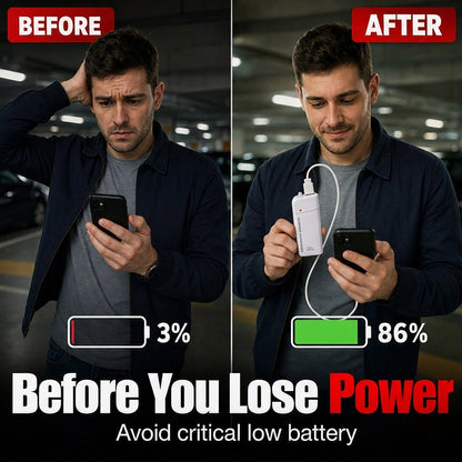 🔋 Portable Emergency Phone Charger – AA Battery Powered Power Bank with LED Flashlight
