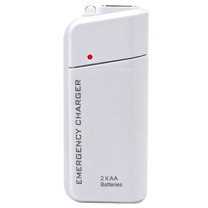 🔋 Portable Emergency Phone Charger – AA Battery Powered Power Bank with LED Flashlight