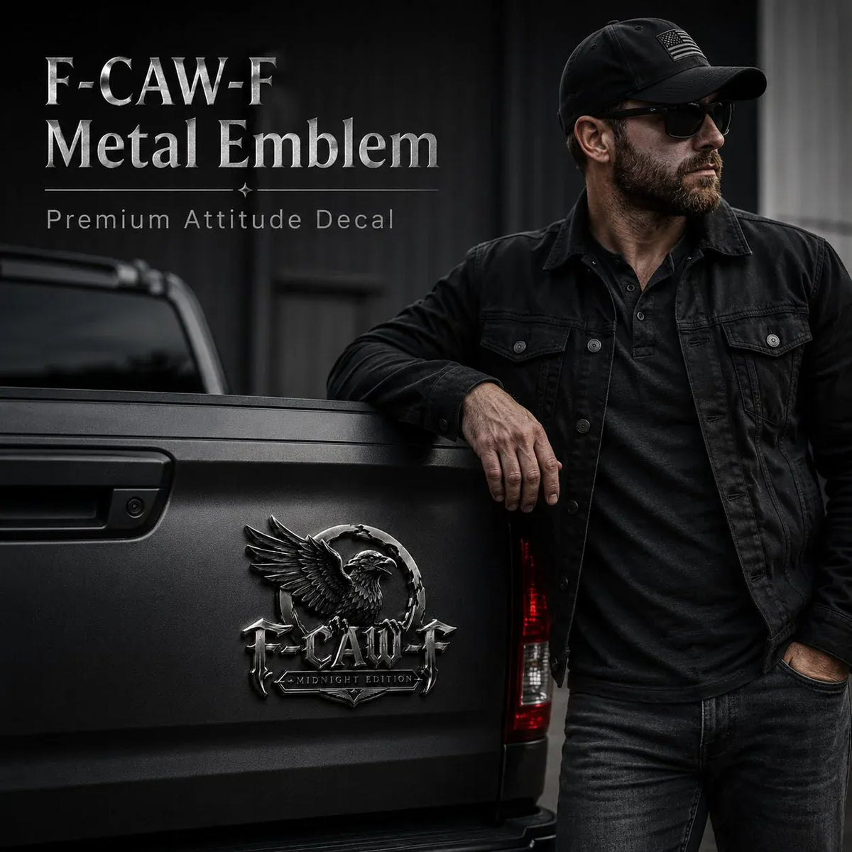 🦅 F-CAW-F Midnight Raven Metal Emblem - Premium Raven Badge For Drivers With Attitude