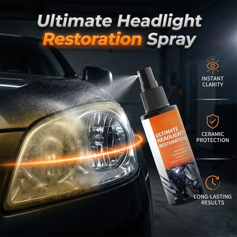 🔥Professional Headlight Restoration Spray Kit
