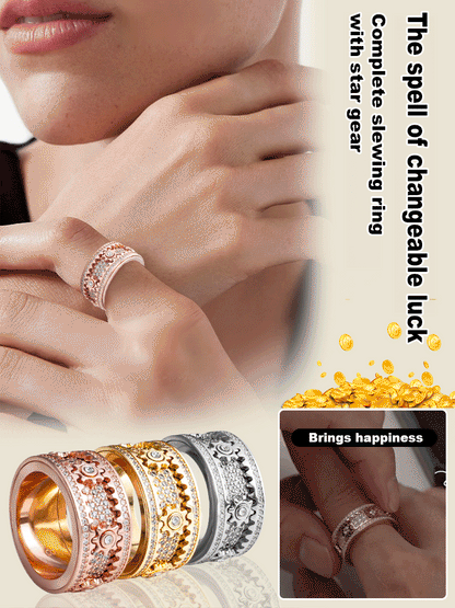 ✨Starry Sky Spinner Ring – Rotating Galaxy Fidget Ring for Men & Women