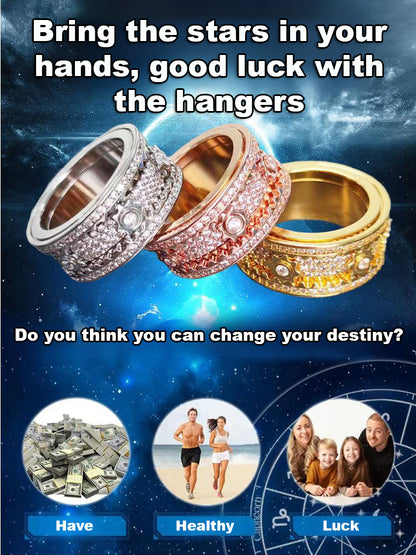 ✨Starry Sky Spinner Ring – Rotating Galaxy Fidget Ring for Men & Women