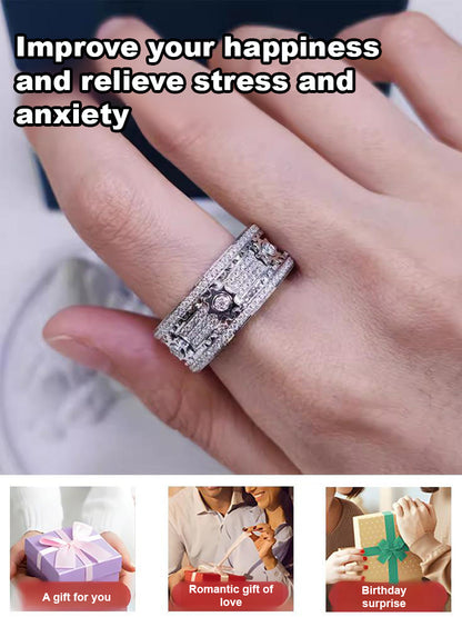 ✨Starry Sky Spinner Ring – Rotating Galaxy Fidget Ring for Men & Women