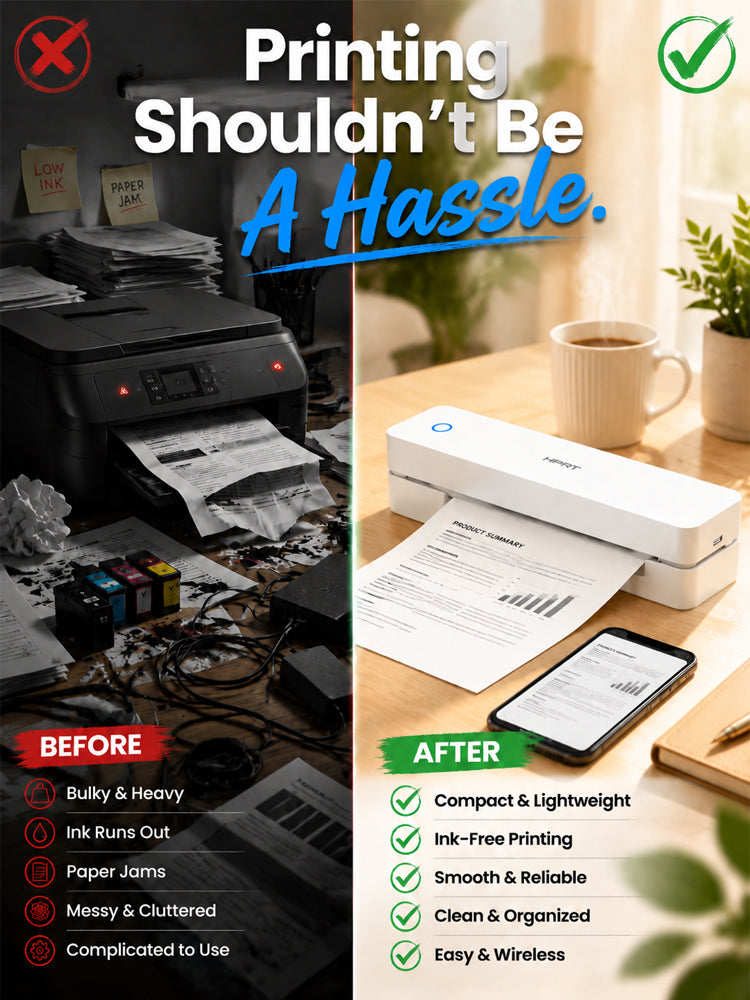 🔥 Smart Portable Thermal Inkless Printer - No Cartridges, Duplex Printing & Scanning