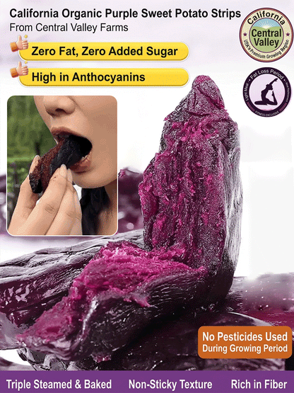 ✨Triple-Steamed Organic Purple Yam Strips – Naturally Sweet, Soft & Chewy🍠