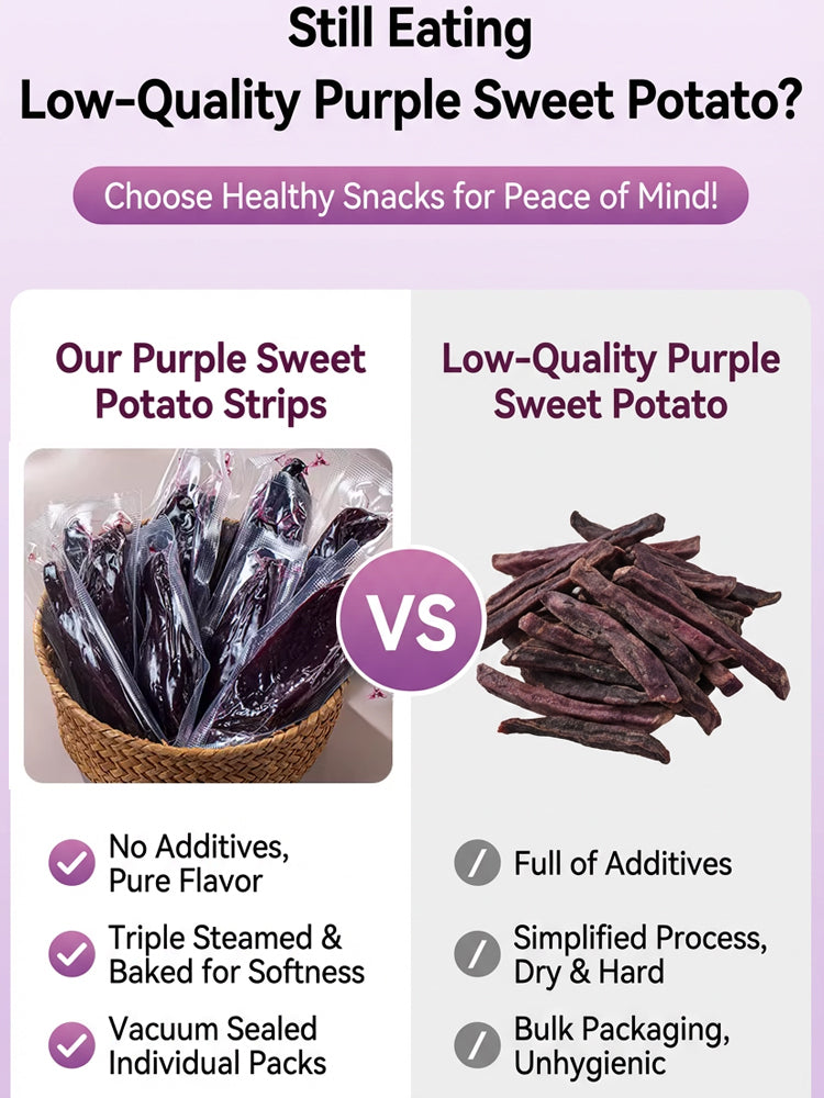 ✨Triple-Steamed Organic Purple Yam Strips – Naturally Sweet, Soft & Chewy🍠