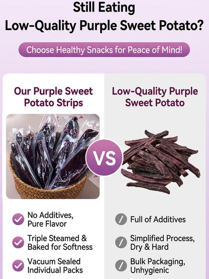 ✨Triple-Steamed Organic Purple Yam Strips – Naturally Sweet, Soft & Chewy🍠