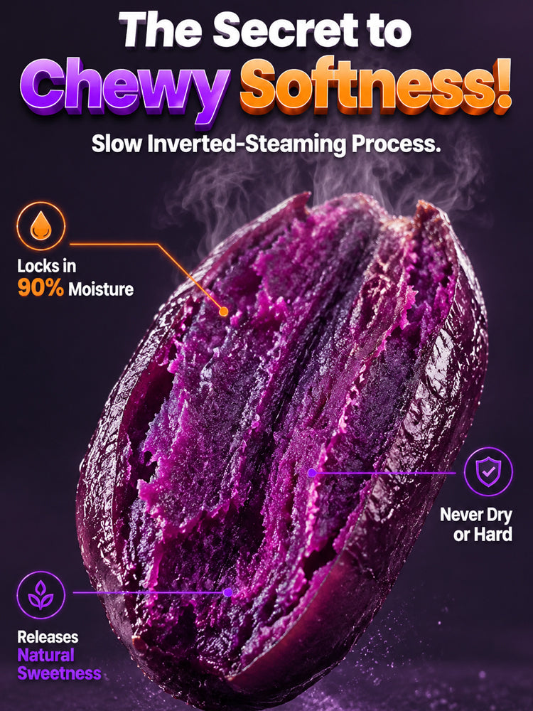 ✨Triple-Steamed Organic Purple Yam Strips – Naturally Sweet, Soft & Chewy🍠