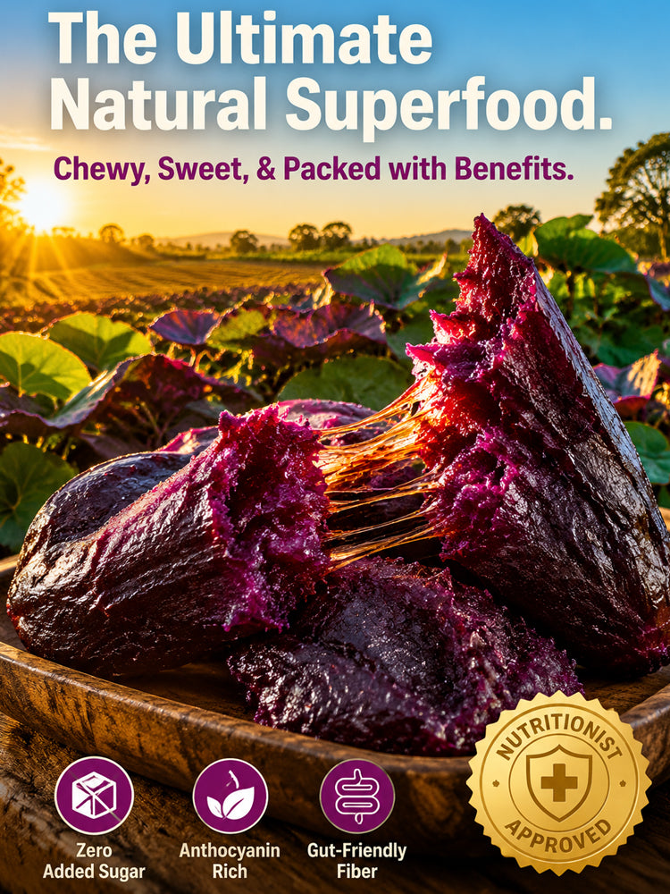 ✨Triple-Steamed Organic Purple Yam Strips – Naturally Sweet, Soft & Chewy🍠