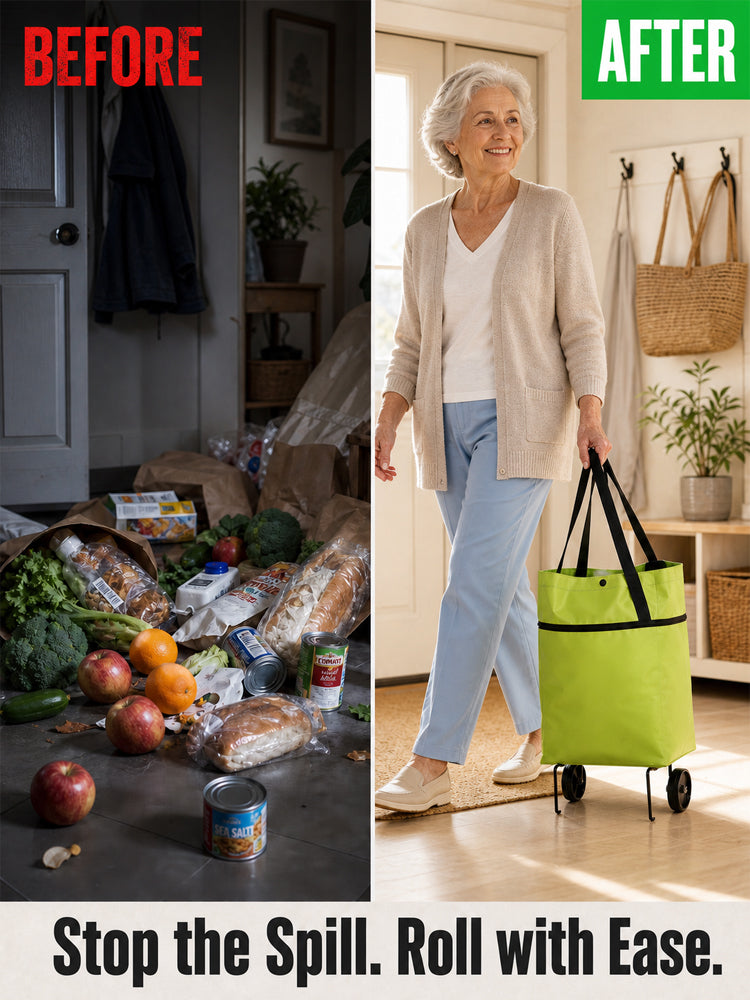 🛒 600D Oxford Fabric Rolling Cart – Expandable, Waterproof & Quiet, Holds Up to 10kg